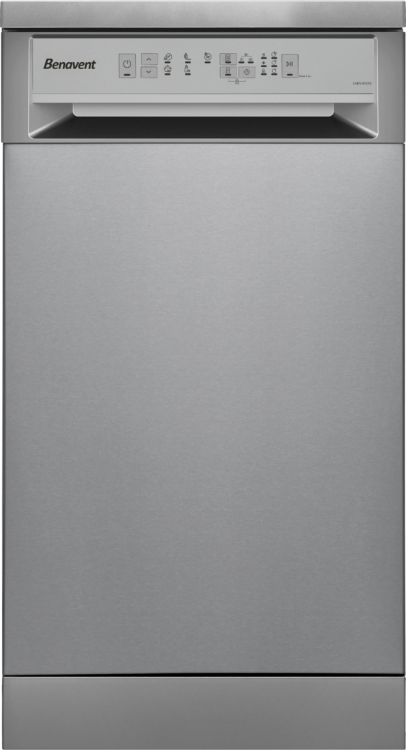 Benavent LAVAVAJILLAS 45 CM 6 PROGRAMAS IND SAL Y ABRILLANDADOR A+AA 1/2 CARGA 4 TEMP. INOX CLASE E