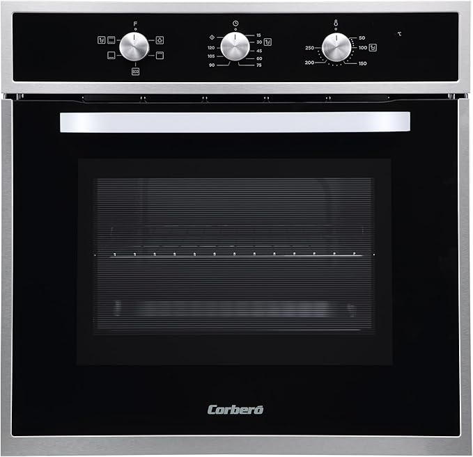 CORBERO CCHM603X Horno Capacidad 70L, Cristal Negro Perfil Inox, Convencional, 4 Programas, Luz Inte